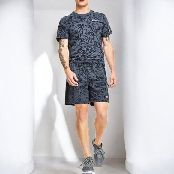 Champion Big Tall Mens Elastic Waist Liquid Marble Printed Nylon Shorts NEW 2XL - Picture 5 of 5